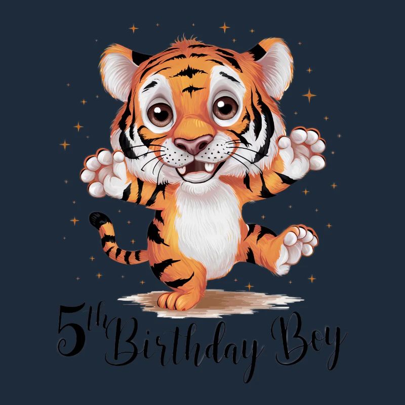 Cute Tiger 5th Birthday Gift Cute Animals