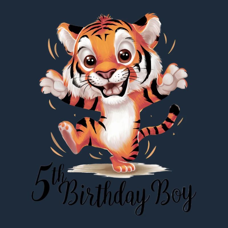 Cute Tiger 5th Birthday Gift Cute Animals