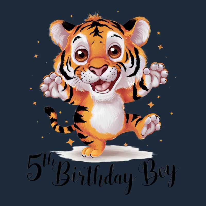 Cute Tiger 5th Birthday Gift Cute Animals