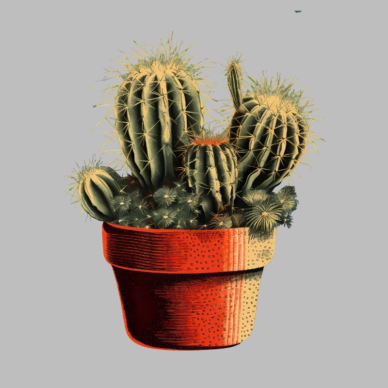 Petit cactus vert dans un pot de fleurs