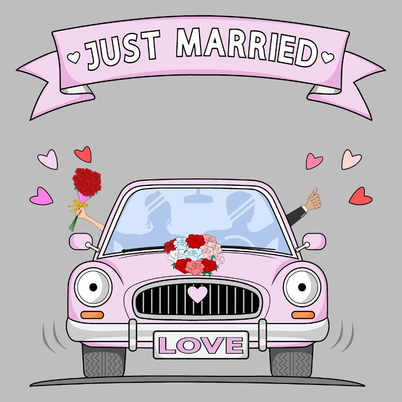 Just Married Hochzeitsauto rosa
