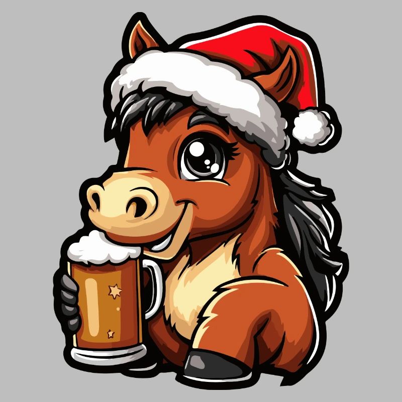Pferd Weihnachten Bier