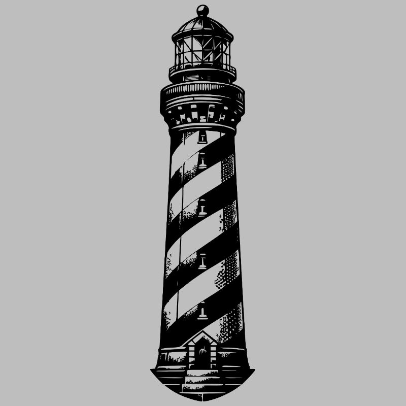 Phare rayé sur la côte