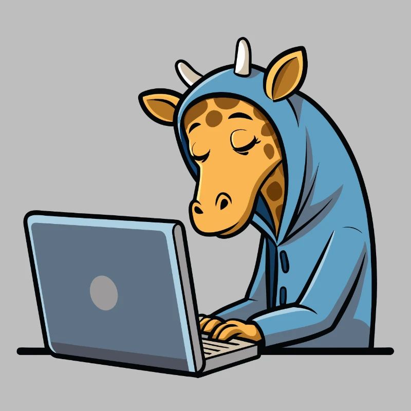 Girafe pirate mignonne en sweat à capuche devant PC