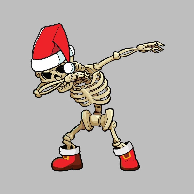 Dabbing Skeleton Santa Claus