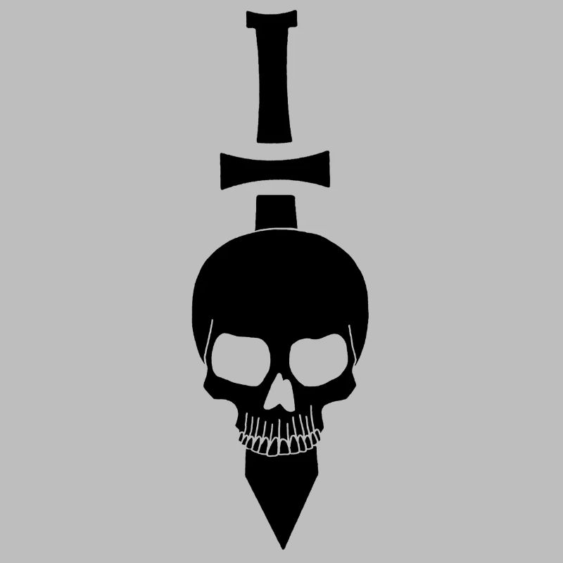 Crâne noir et épée