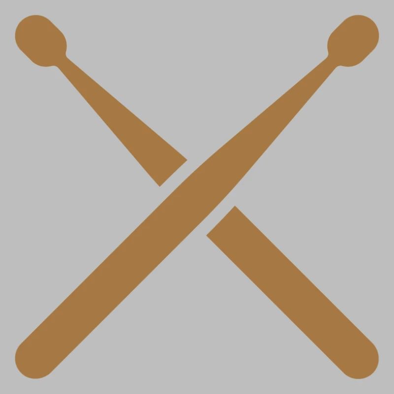 Cross drumsticks with drum pattern