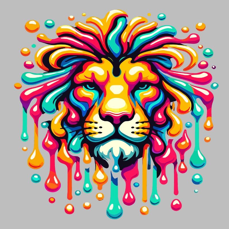 Psychedelic Lion with vibrant colors