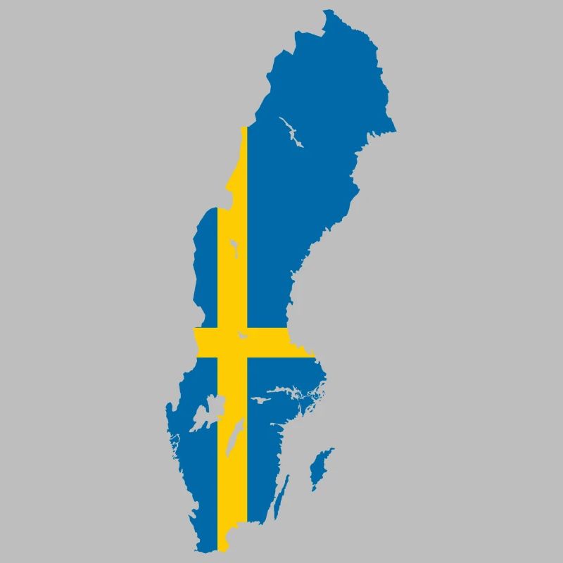 Suède Outline Map Drapeau Scandinavie Drapeau