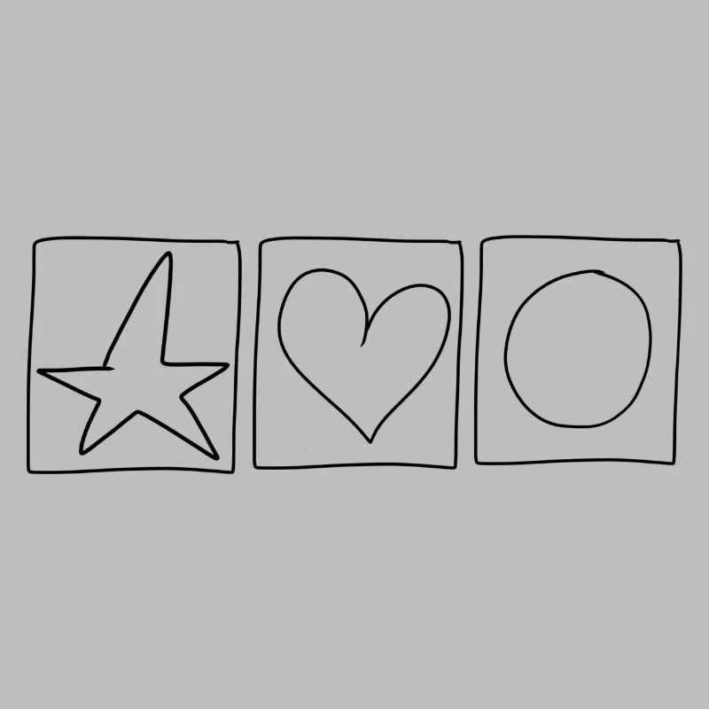 Star Circle Heart Square Shapes