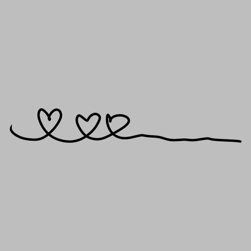 Line Heart Three Hearts