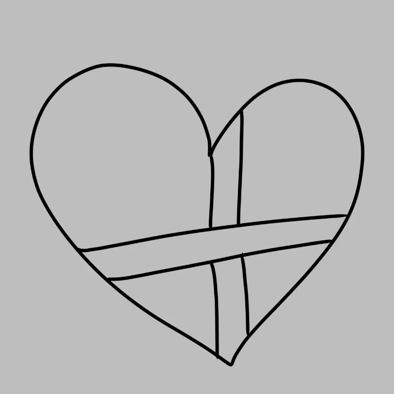 Heart Lines Ribbon Patch