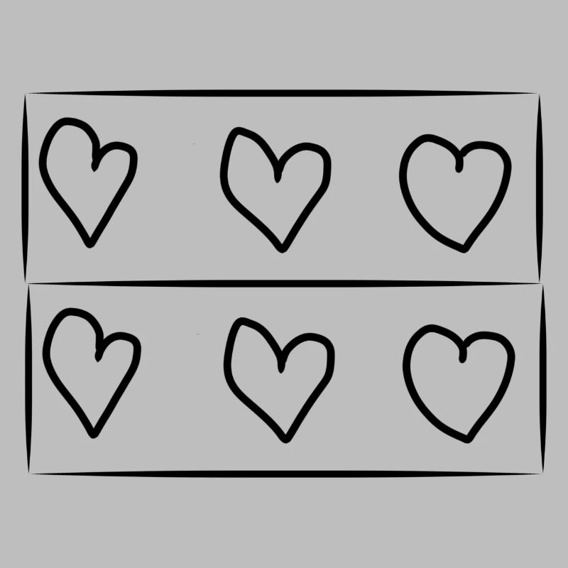 Rectangle de cœur à six cœurs