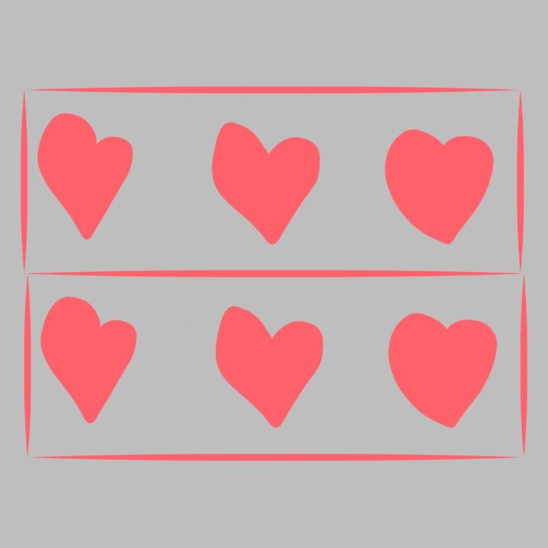 Six Hearts Heart Pink Rectangle Pattern