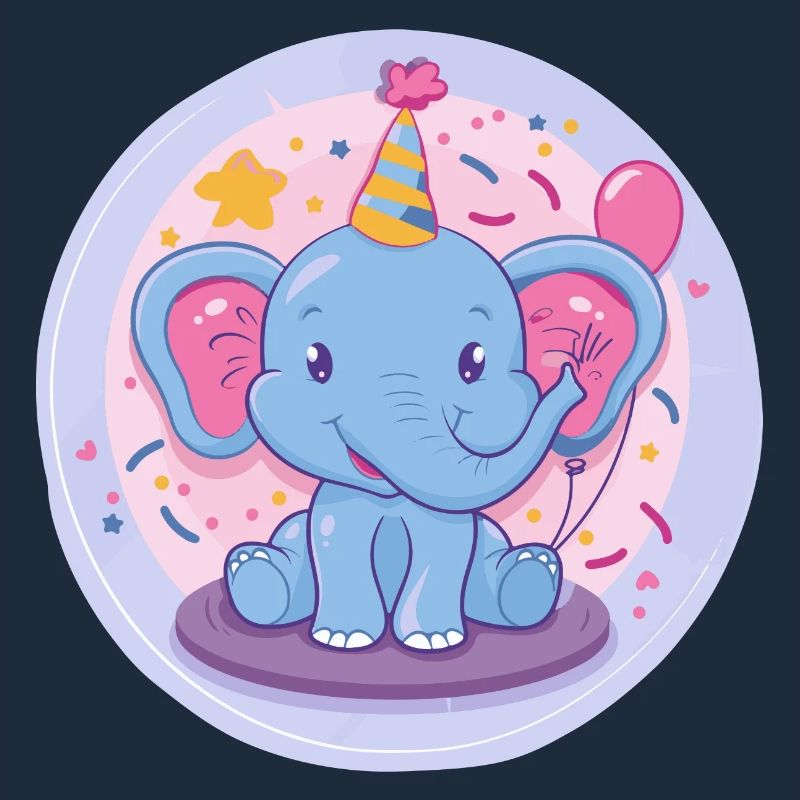 Éléphant Anniversaire Bébé