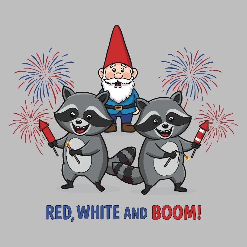 Raccoon 4th of July Fireworks Party