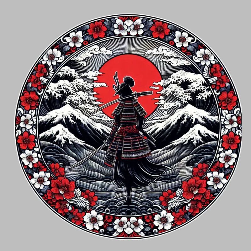 Ombre Samurai Mädchen Kirschblüte