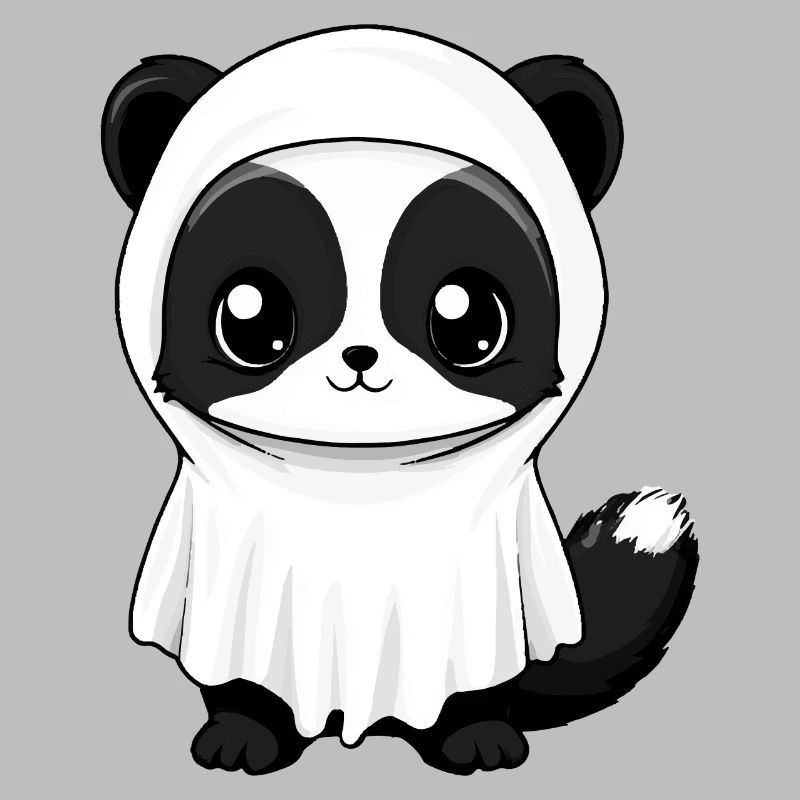 Skunk Halloween Comic Ghost