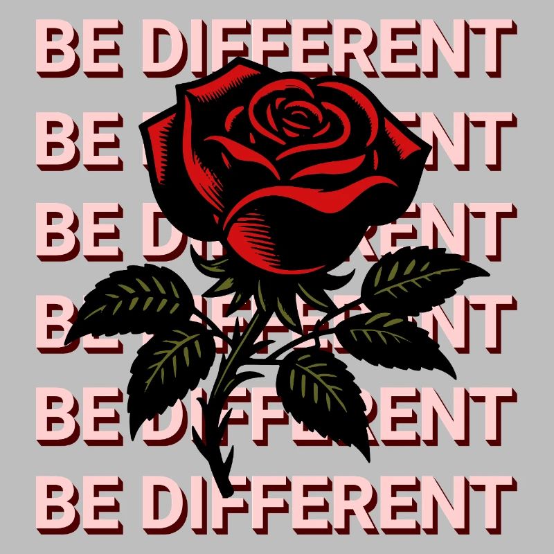 BE DIFFERENT – Red Rose Self-Love Positivity