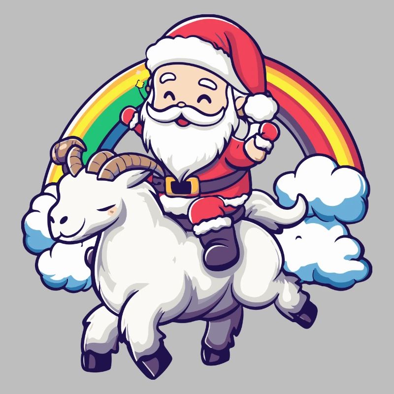 Capra di montagna Babbo Natale Arcobaleno