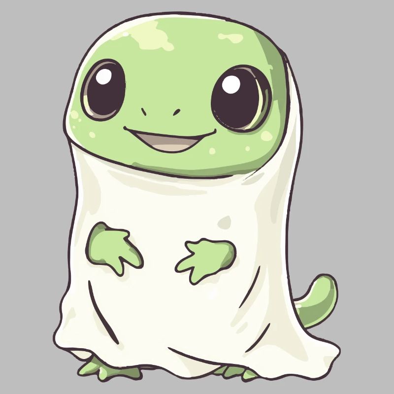 Lizard Halloween Comic Ghost