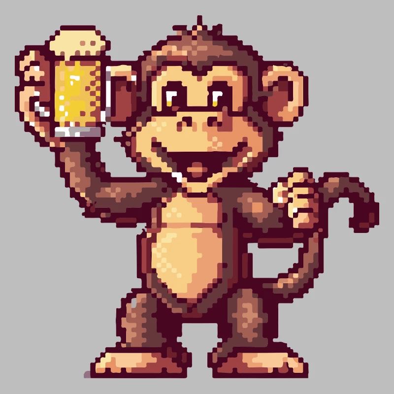 Affe Pixel Bier