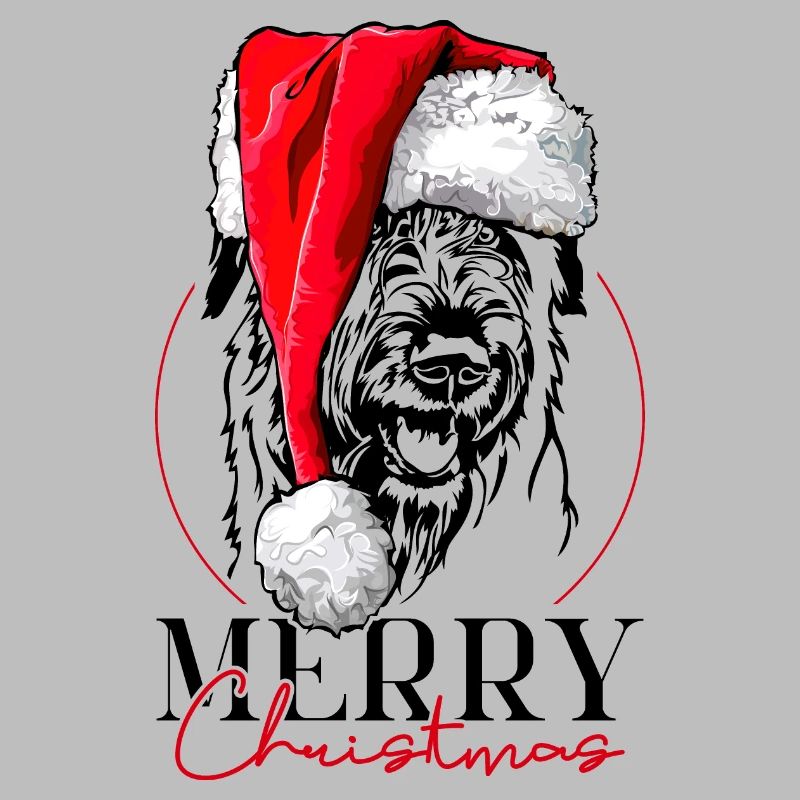 Père Noël Irish Wolfhound joyeux Noël Wilsigns