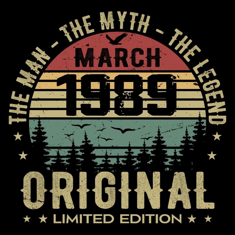 Cadeau pour le 36e Anniversaire Original Mars 1989
