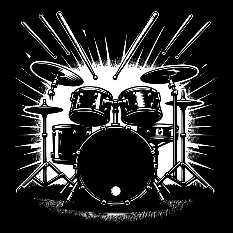 Le batteur de batterie du groupe de rock Destroy Silence.