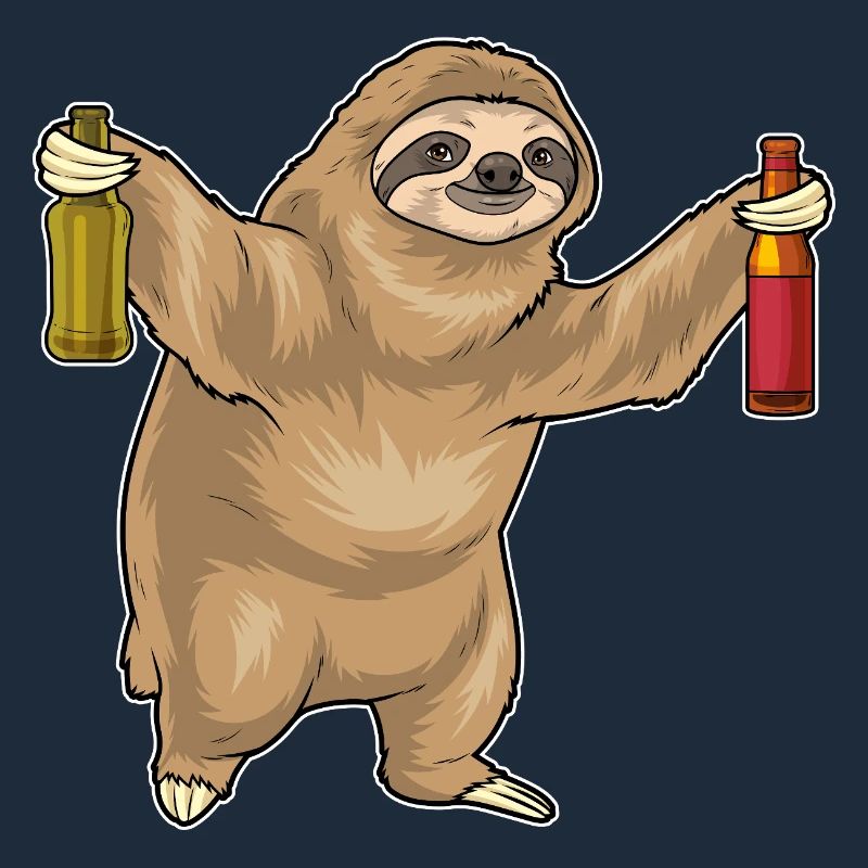 Faultier Flasche Bier
