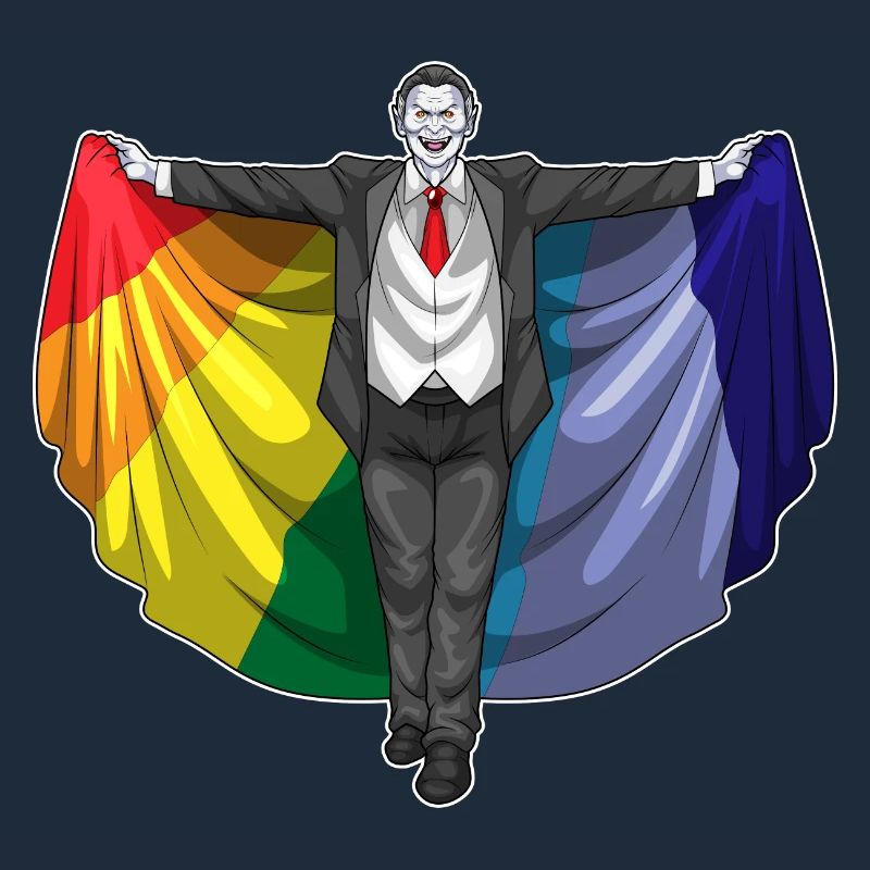 Vampir Halloween Regenbogen Mantel