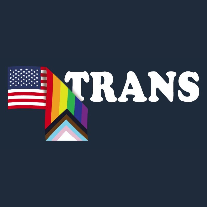 Trans Pride - Drapeau Patriot USA et drapeau LGBT -