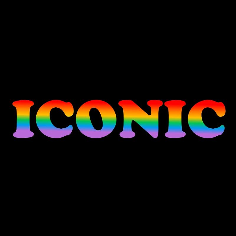 Ikonisch - Regenbogen Text LGBT Pride