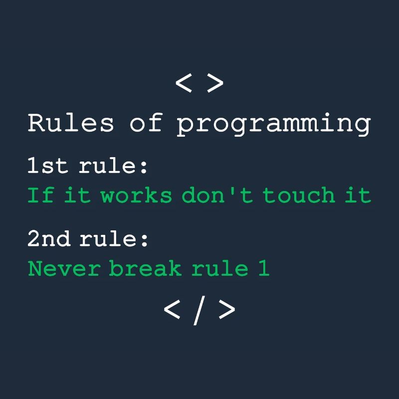 Rules of programming