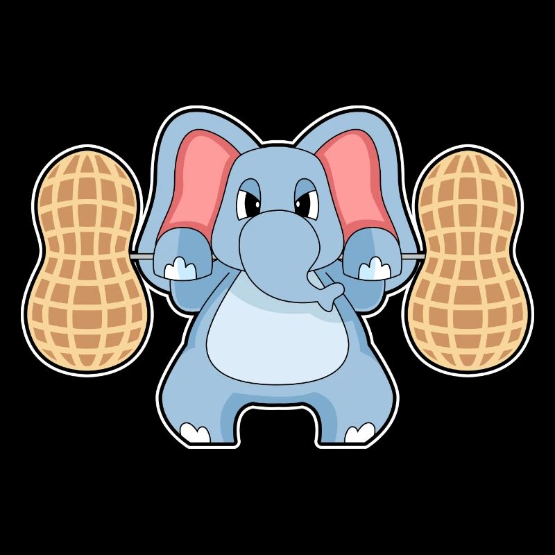 Elefant Bodybuilder Erdnüsse Bodybuilding