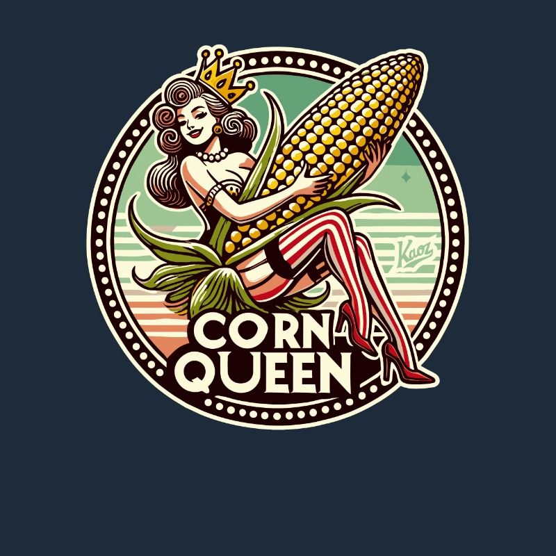 The corn queen with a large corn cob