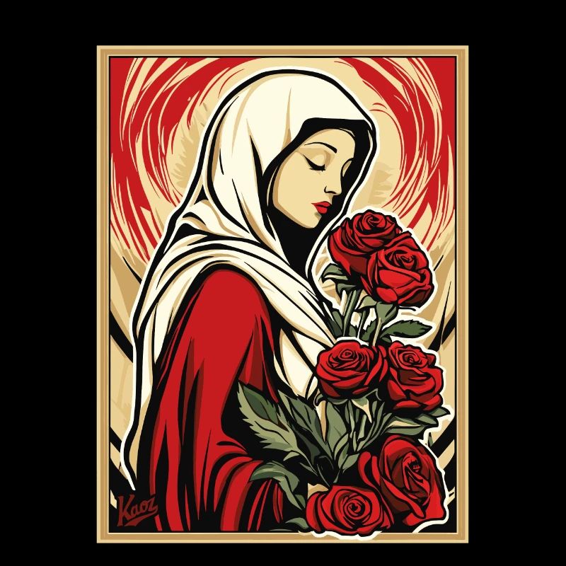 Die schöne Magd mit Rosen