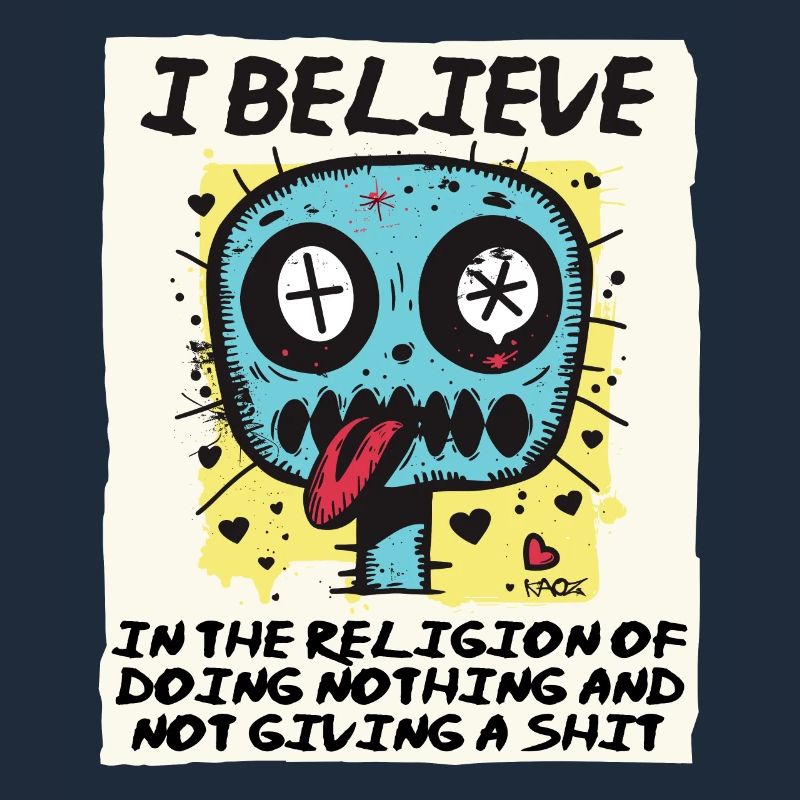Religious believer doing nothing