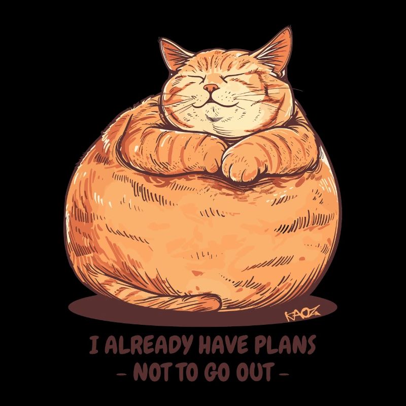 A very chubby, fat cat with a plan