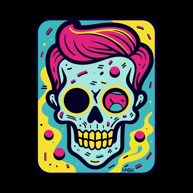 Funny, Cool Pop Art Skull Skull