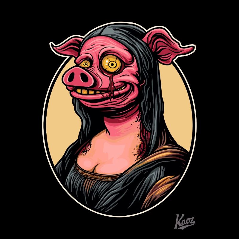 Le portrait de Mona, le cochon zombie Lisa