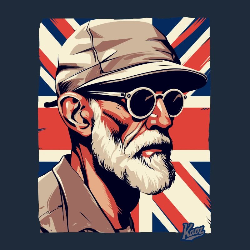 British Old Guy and British Flag