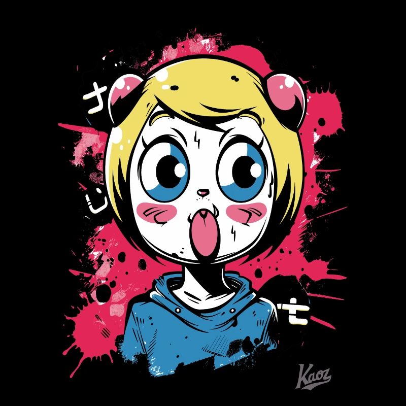 Farb-Explosion: Das freche Graffiti-Katzen-Mädchen