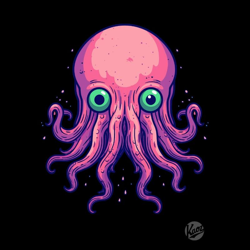 bunter Cartoon Krake Oktopus