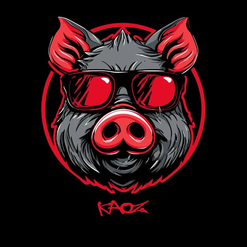 Un cochon cool avec des lunettes de soleil
