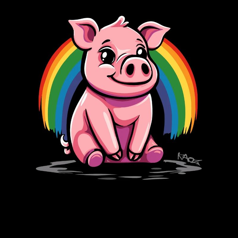 Niedliches Regenbogen Schwein