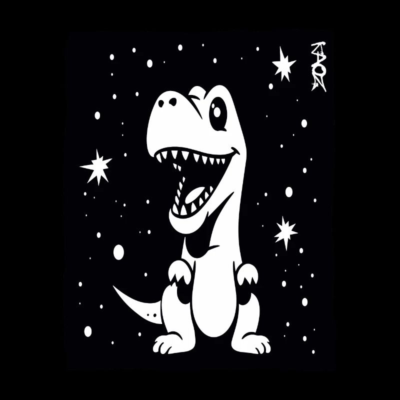 Some stars and a cute dinosaur