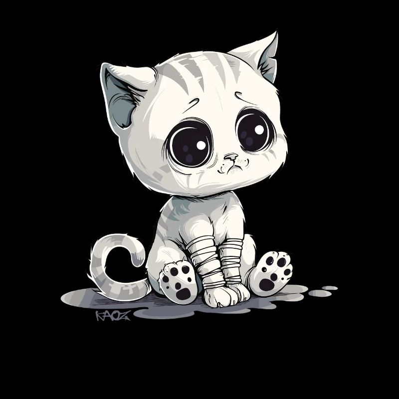 Cute little sad kitten