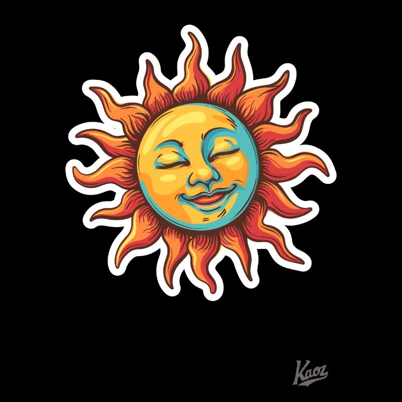 Happy, relaxed retro sun