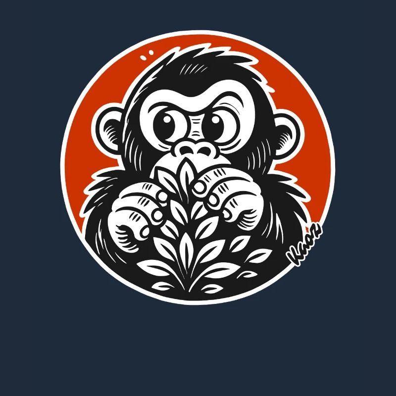 Singe caché : Dessin animé de gorille drôle